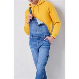 Forever 21 ~Woman Size 27 (4)~ Blue Denim Jeans Bib Overalls Cotton, Distressed.